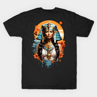 Cleopatra Queen of Egypt retro vintage floral design T-Shirt